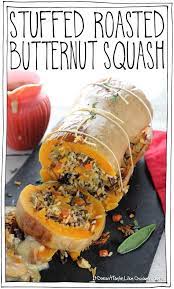 Best vegetarian thanksgiving main course from a showstopper for my practice ve arian thanksgiving. Stuffed Roasted Butternut Squash It Doesn T Taste Like Chicken