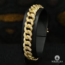 Les bijoux cartier sont l'expression de la créativité et du style du joaillier. 10k Gold Diamond Bracelet 10mm Cuban Link Diamond Bracelet Men Bracelet Medusa Jewelry