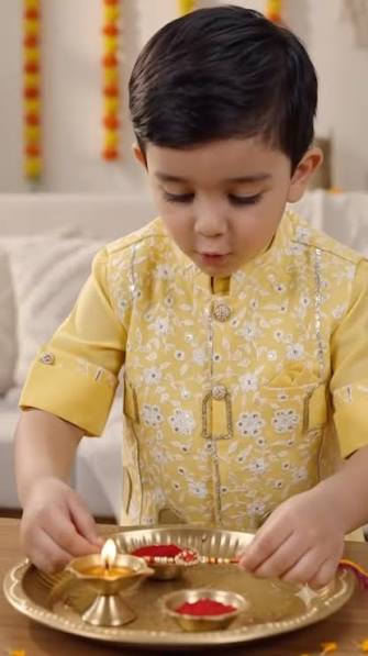 A Rakhi where brothers are equally enthusiastic for the festivities!  ????✨????., ., ., (Rakhi collection, boys kurta, festive wear for boys, kids  ethnic wear, toddler kurta set, Rakhi outfit for boys, ...