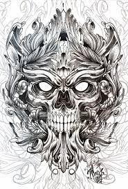 Skull By Popovandreyamp On Deviantart Skull Art Tattoo Half Sleeve Tattoos Designs Tattoo Sleeve Designs