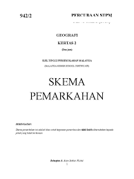 Skema Kertas Model 5 Geografi Stpm Penggal 2 2016 Percubaan Terengganu Pdf