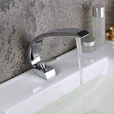 This sink faucet exemplifies the purist collection's understated style, with its low gooseneck spout and cross handles. Luxury Modern Single Hole 1 Handle C Shaped Curved Spout Bathroom Sink Faucet With Pop Up Drain In Polished Chrome Glossy White Matte Black Brushed Nickel Brushed Gold Cupc Certificated Modern