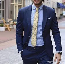 If you think of pairing your blue suit with any shirt, you are on the right path. New Blue Weddingtuxedos 2019 Notched Lapel Classic Fit Two Button Mens Prom Tuxedos Suits Two Piece Jacket Pants0870 Suits For Men Wedding Suits From Yymdress Blue Suit Men Suits Men Business