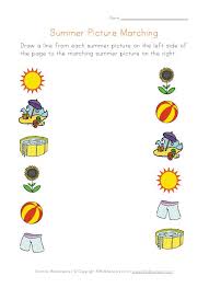 Download, print & watch your kids learn today! Summer Picture Matching Worksheet Summer Worksheets Printable Summer Worksheets Homeschool Summer School