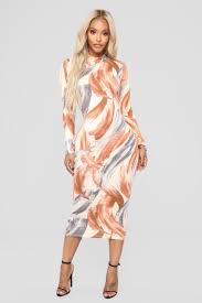 Work Of Art Midi Dress Nude Dresses Fashion Nova