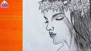 How to draw a flower crown step by step with pencil. How To Draw A Girl With Flower Crown Step By Step Pencil Sketch Youtube