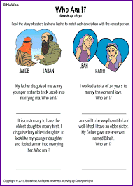 Landscape with jacob, rachel, and leah. Who Am I Leah And Rachel Kids Korner Biblewise