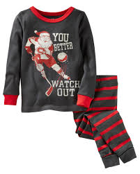 Oshkosh B Gosh Big Boys Santa Hockey Holiday Pajamas 8 Kids Walmart Com