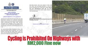 / lebih 1.02 juta notis atas pelbagai kes. Cycling Is Prohibited On Highways With Rm2 000 Fine Now Everydayonsales Com News