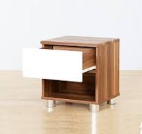 Easy Nakas Night Stand / Meja Samping White-Walnut