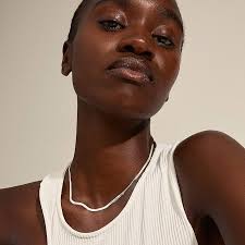 PILGRIM JOANNA Collier à maille serpent, Laiton Argent sterling :  Amazon.fr: Mode