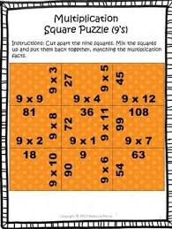 Multiplication Madness Square Puzzles For Basic Fact Practice 9 S Times Table Free Math Lessons Basic Math Basic Facts Practice