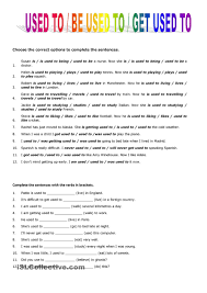 Used To Be Used To Get Used To Grammar Worksheets English Grammar Vocabulary Exercises