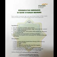 Kita jangan perpanjang birokrasi, tapi kita harus melakukan transformasi secara bersama, hubungan direksi dan komisaris itu sangat penting, ujar erick, sabtu (26/6/2021). Lowongan Kerja Lowongan Kerja Teller Bank Syariah Mandiri Kcp Ajibarang