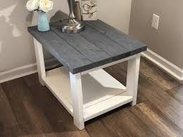 Excited To Share The Latest Addition To My Etsy Shop Custom Made Rustic Farmhouse W Farmhouse End Tables Rustic End Tables Transitional Living Room Furniture