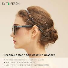 EVITA PERONI Lot de 2 bandeaux à cheveux conçus pour les lunettes, sans  pression, sans maux de tête, confortables pour femmes, tendance, fins,  antidérapants, pour cheveux de femmes : Amazon.ca: Mode