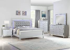 Save up to 40% off on select items. Silver King Bedroom 4 Piece Set King Bed Dresser 1 Nightstand Mirror U And U Home Budget Furniture