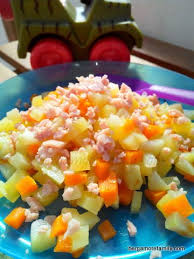 Macedoine Tricolore Au Jambon Des 12 Mois Bergamote Family Recettes De Cuisine Repas Bebe 11 Mois Idee Repas Bebe