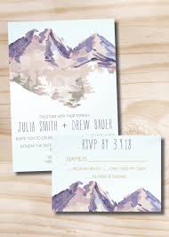Watercolor Mountain Wedding Invitation And Response Card Etsy Mountain Wedding Invitations Fun Wedding Invitations Watercolor Invitations