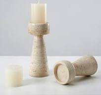 Travertine Candle Holders