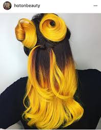 Black And Yellow Hair Black And Yellow Yellow Hair Color Hair Styles Hair Color Pastel