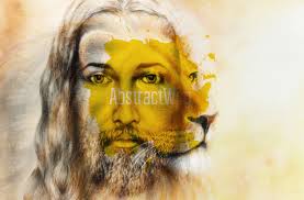Jesus Christ and Lion Wall Art, Jesus Portrait Wall Decor, Eye Contact  Abstract Painting Canvas Print, Christmas Interior Gift, Split Art