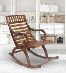 Buy Stellar Teak Wood Rocking Chair In Natural Finish By Furniease Online Wooden Rocking Chairs Chairs Furniture Pepperfry Product