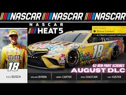 Nascar heat 4 is the official nascar game, a racing simulator in which you will find frantic speed, lots of drive, lots of cars, and much, much more. 60 New Paint Schemes Nascar Heat 5 Paint Schemes Review August Dlc Youtube