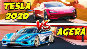 Roblox Jailbreak New Million Dollar Cars Tesla Roadster 2020 And Agera R Youtube