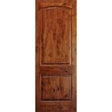 Krosswood Doors 18 In X 80 In Rustic Knotty Alder 2 Panel Top Rail Arch Solid Left Hand Wood Single Prehung Interior Door Ka 002 16 68 134 Lh The Home Depot Doors Interior Prehung Interior Doors Wood