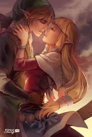 Finni Chang Sunset Embrace Art By Finni Chang Happy Wind Legend Of Zelda Link And Zelda Kiss Zelda Skyward