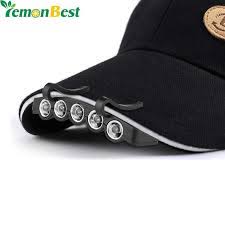 Lemonbest Clip On 5 Led Headlamp Clip Lights Hands Free Cap Hat Headlight Flash Steady On Light Up Hats Headlamp Light Led Headlamp