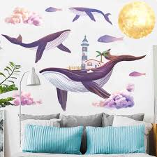 Shop from the whale décor collection, and you'll start a wildly popular maritime trend. Large Whale Wall Sticker Home Decor Pvc 3d Art Decal Stickers For Children Kids Room Bathroom Nursery Watercolor Wall Decoration Buy At The Price Of 10 01 In Aliexpress Com Imall Com