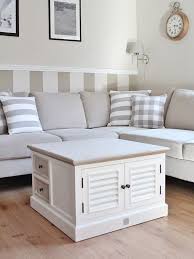 Couchtisch Coffeetable Beachhouse Weiss Eiche Mit Lamellen Landhausstil 70x70 In 2020 Small Space Storage Bedroom Storage Hacks Bedroom Bedroom Storage For Small Rooms