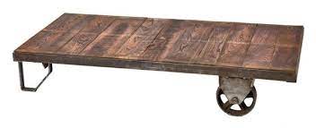 Thank you for supporting us since 2008! Refinished Vintage American Industrial Brushed Metal Salvaged Chicago Factory Cart Coffee Table With Original Nicely Worn