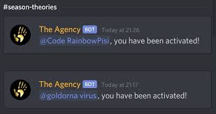 Graphical fortnite stats bot with auto fortnite shop, server status, weekly challenges, rdm drop and fortnite map. Fortnite News On Twitter A Bot Called The Agency Has Turned Up In Fortnite S Discord Server And Is Occassionally Granting People A Role Called Https T Co T2ihnp2jgh