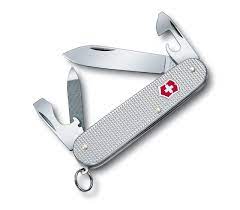 Classic sd with ribbed silver alox handle the victorinox money clip knife is 3.0 closed, and comes with smooth alox handle in red, silver or. Victorinox Cadet Alox In Silber 0 2601 26