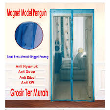 Kawat nyamuk yang kami kerjakan adalah yang berbahan alumunium. Tgb Dekorasi Pintu Magnet Anti Nyamuk Debu Magnet Penguin Sudah Terpasang Shopee Indonesia