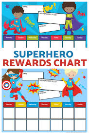 superhero reward chart for boys girls free printable