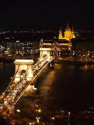 Night View Across The Elizabeth Bridge Capital Of Hungary Story City Budapest