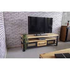 Deryawood Masif Ahsap Demir Cekmeceli Tv Unitesi 45 X 180 Cm Tv Unitesi Demir