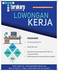 Our development team is looking for a senior developer to work on integration challenges for the clients of our ai product. Lowongan Kerja Programer Terakorp Indonesia Lowongan Kerja Bandung Lowongankerjabandung Com