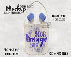 Dye Sublimation Linen Easter Basket Mockup Add Your Own Etsy In 2020 Easter Baskets Dye Sublimation Linen