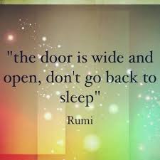 The Door Is Wide And Open Don T Go Back To Sleep Rumi Rumi Quotes Rumi Spiritual Quotes