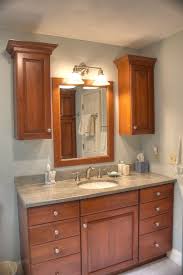 Cherry Wood Bathroom Granite Countertop Two Wall Cabinets With Eight Drawer Cabinets For Cherry Cabinets Bathroom Cherry Wood Cabinets Kitchen Design Small