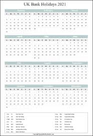 This uk calendar is fit to be used as holiday or leave planner. Uk Bank Holiday Calendar 2021 Free Printable Template Printable The Calendar