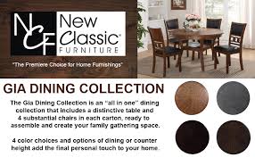Furniture choice dining room table and chairs. Amazon Com New Classic Furniture Gia 5 Piece Round Set With 1 Dining Table And 4 Chairs 47 Inch Gray Table Chair Sets