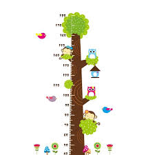 Removable Diy Pvc Cartoon Kids Height Measure Ruler Nursery