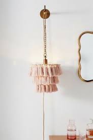 Possini euro design brushed nickel plug in mini swag pendant light 9 wide modern opal glass shade fixture for kitchen island. Color Story Peachy Pink Sfgirlbybay Tassel Wall Plug In Wall Sconce Wall Lights