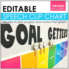 goal getters speech therapy clip chart